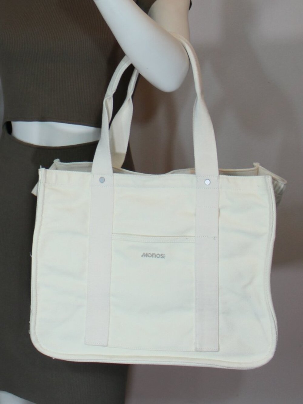 Monos Gesso Canvas  Tote bag cream 38 cm x30 cm x15 cm